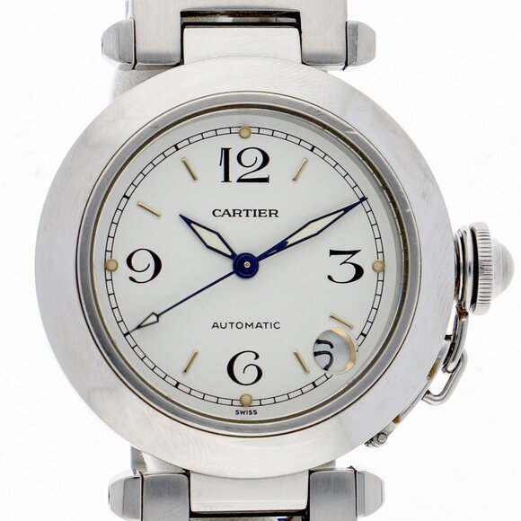WATCH CARTIER W31015M7 Pasha white SS AT - Picture 1 of 9